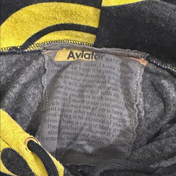 Aviator Nation Black Hoodie with Yellow Smiley Face Print - Picture 3 of 3